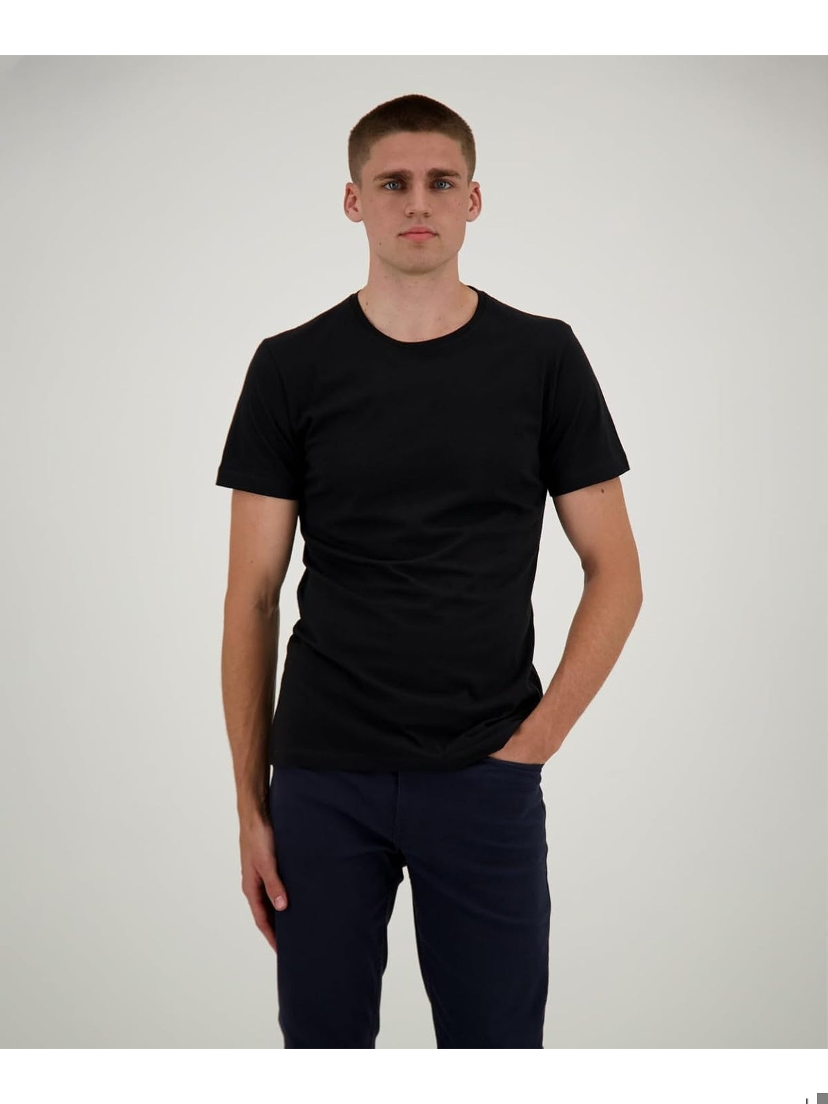 RAGMAN Doppelpack Tricou Se bucati Bodyfit negru cu guler rotund