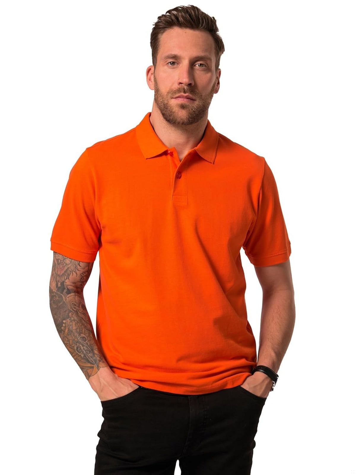 JP 1880 tricou polo clasic din bumbac negru barbati