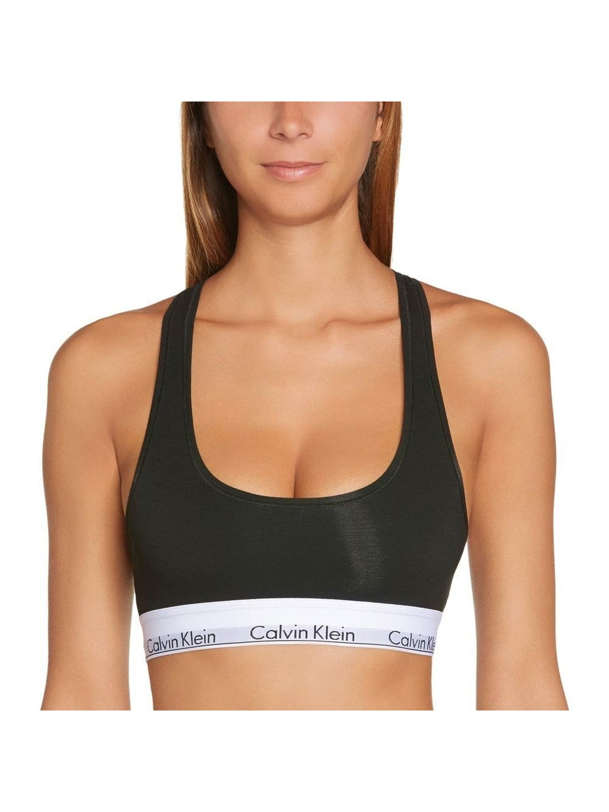 CALVIN KLEIN bustiera sport din bumbac negru