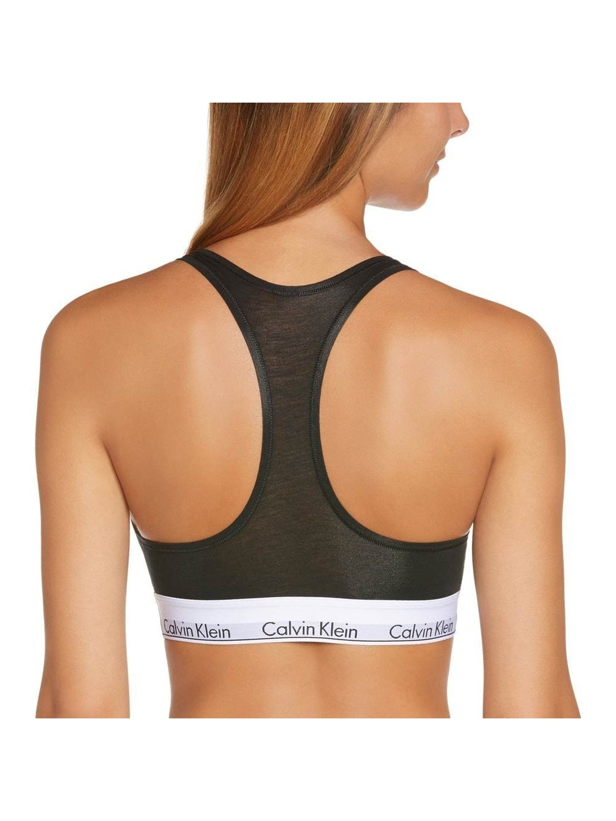 CALVIN KLEIN bustiera sport din bumbac negru