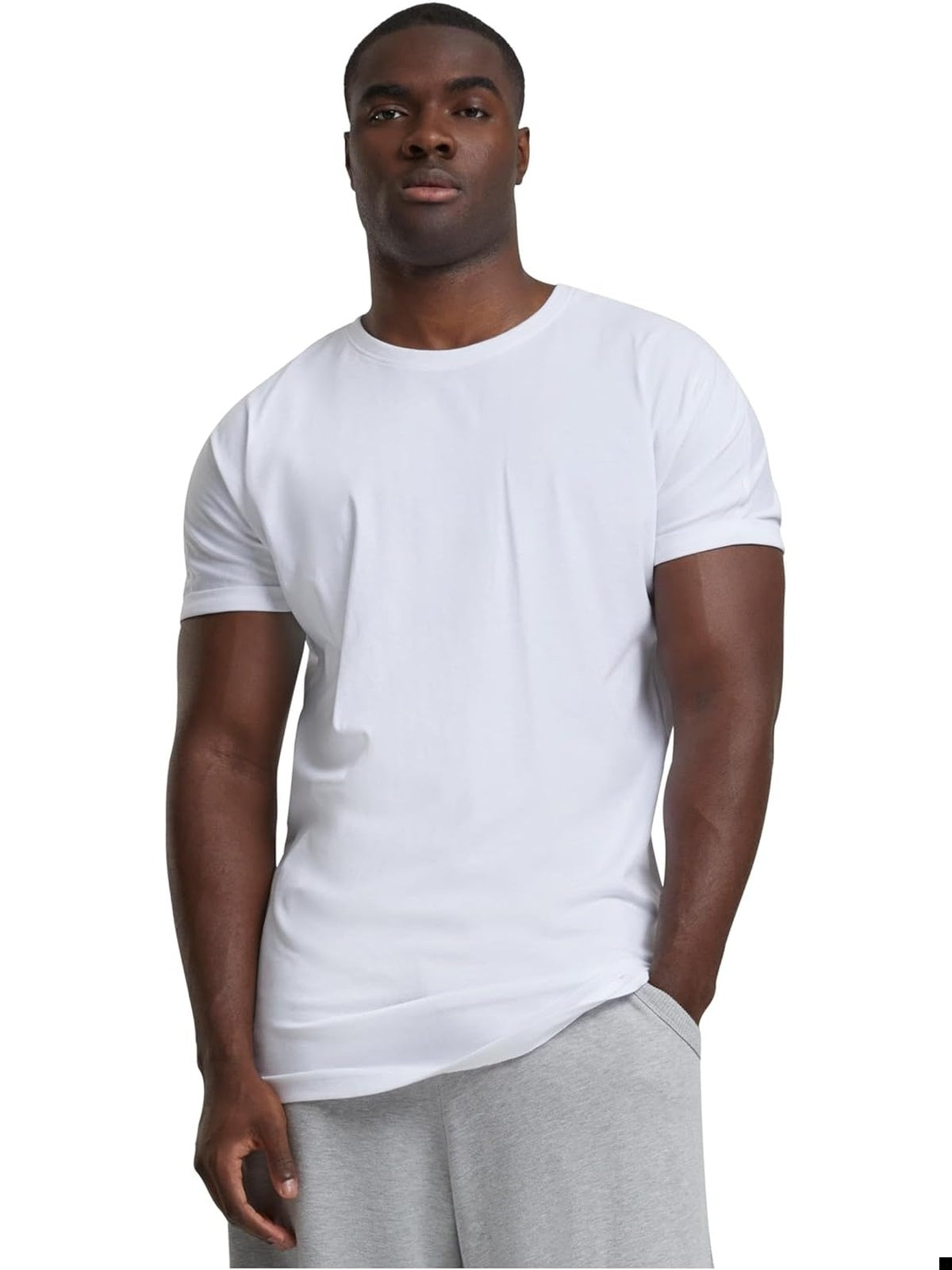 URBAN Classics - Tricou basic alb LONG SHAPED