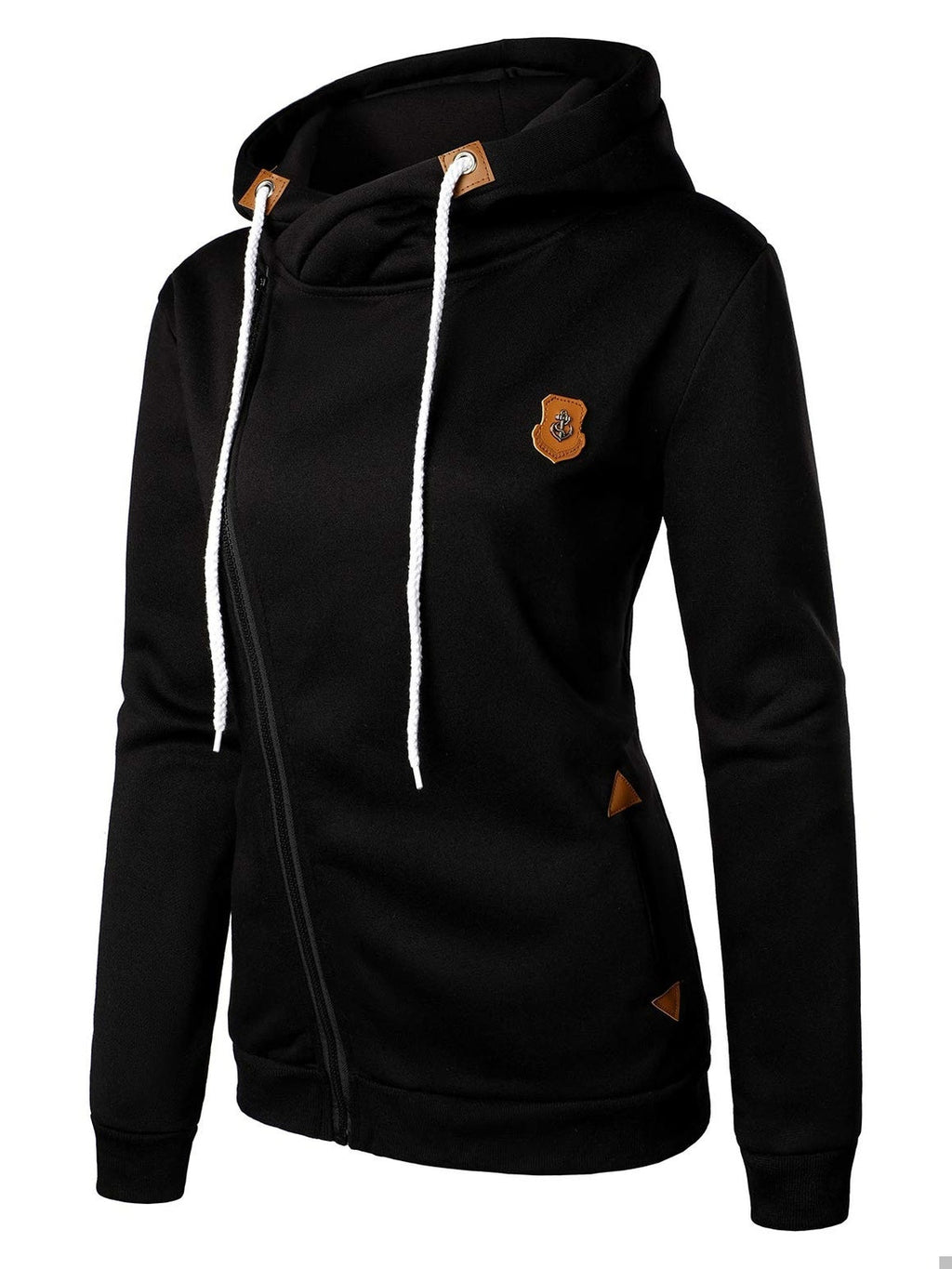 BUOYDM Hanorac cu gluga negru femei