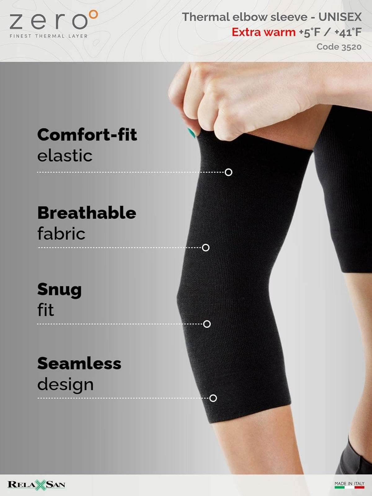 RELAXSAN Zero - Fasa protectiva pentru cot din lana merinos unisex