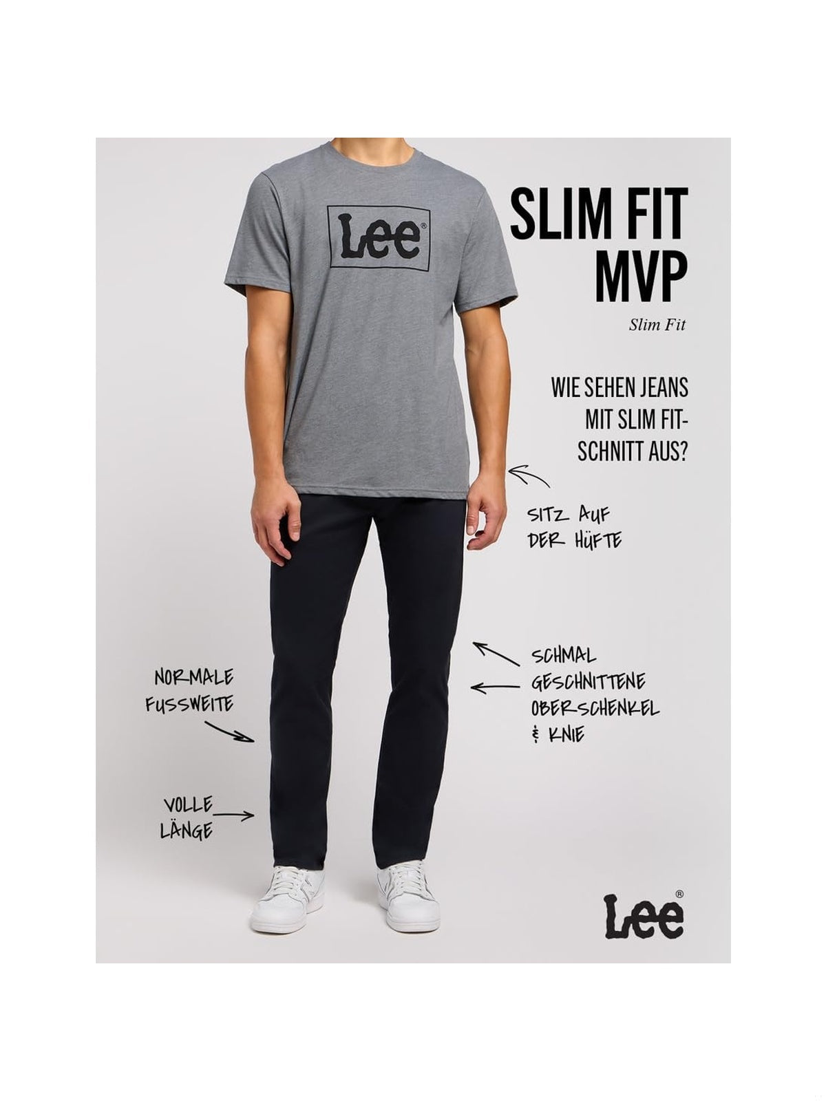 LEE Herren Pantaloni Slim Fit negru-albastru barbati