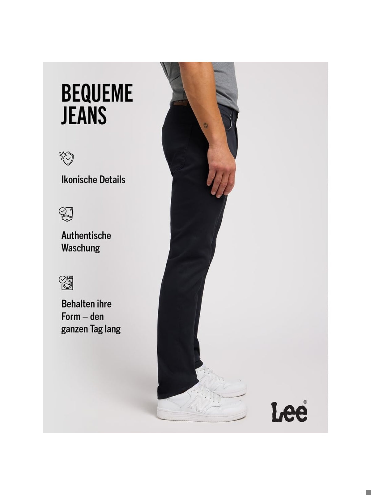 LEE Herren Pantaloni Slim Fit negru-albastru barbati
