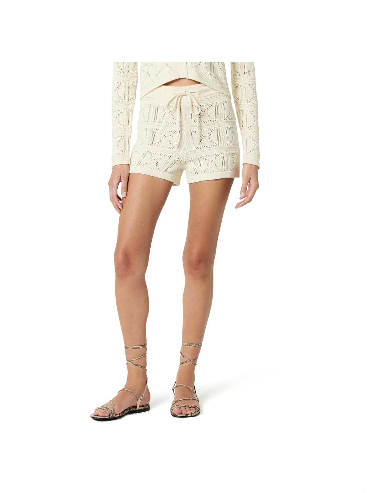 THE DROP Pantaloni scurti Lee Drawstring crochet femei