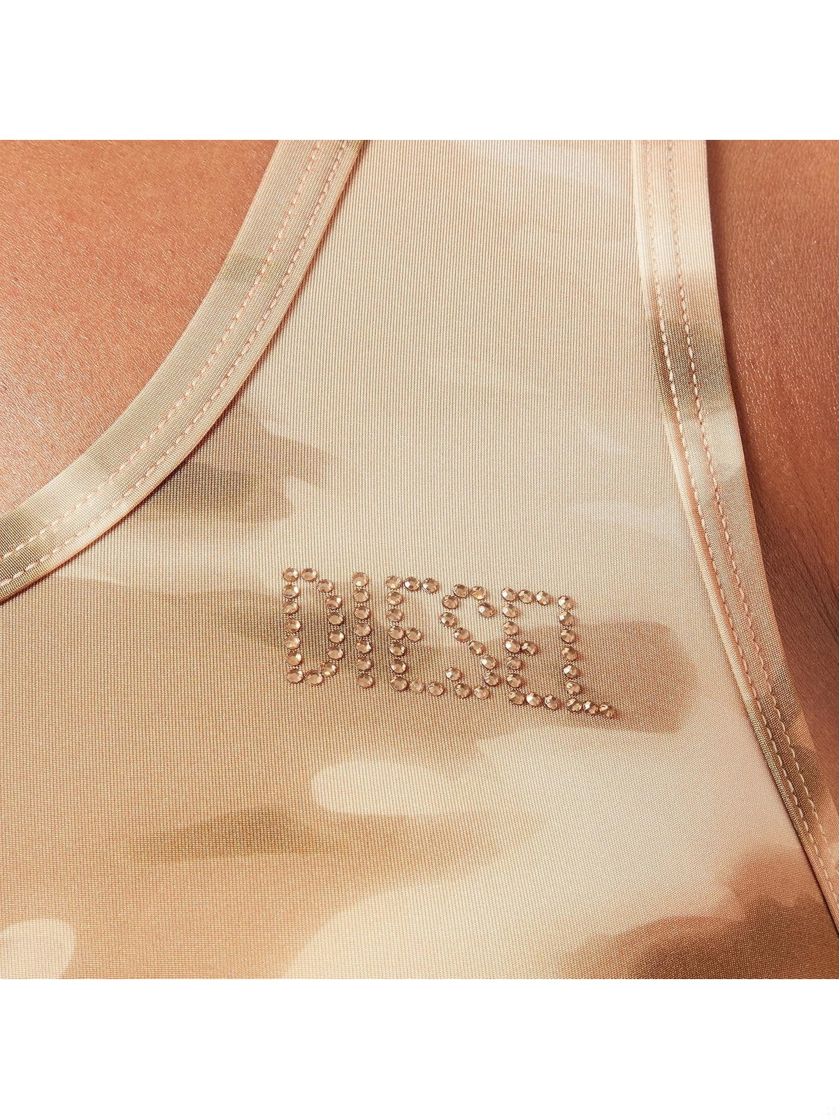 DIESEL Bustiera bej-alb imprimeu tip army femei