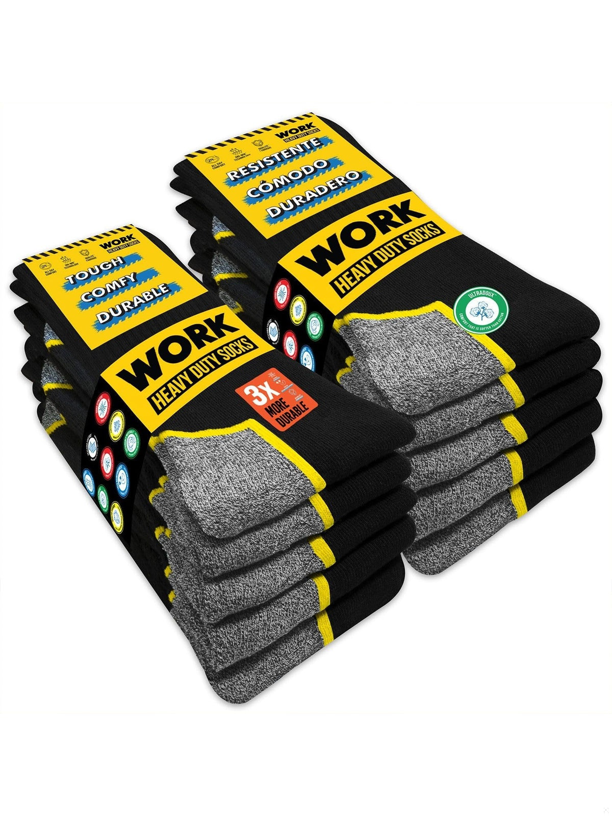 SOXCO Sosete de lucru negre set 6/Set 10 perechi negru barbati