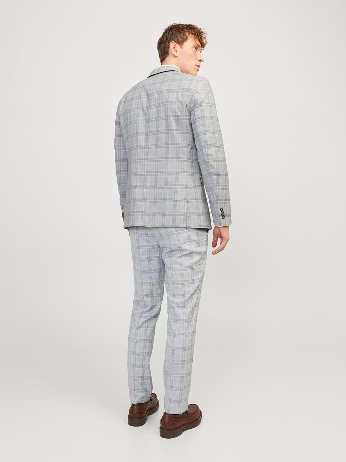 JACK & JONES Pantaloni slim fit chino eleganti gri/carouri barbati