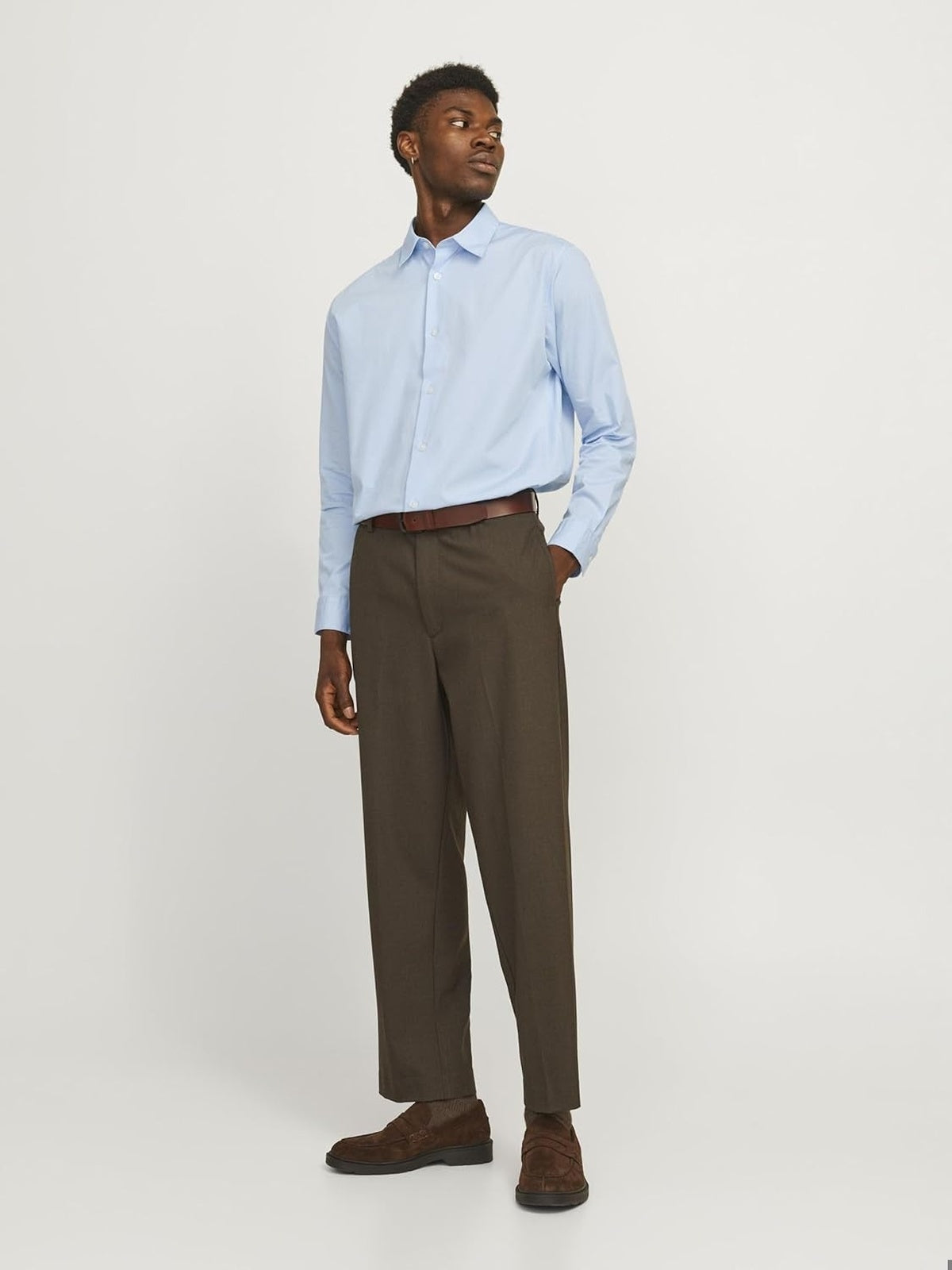 JACK & JONES Camasa casual cu maneca lunga bleu barbati