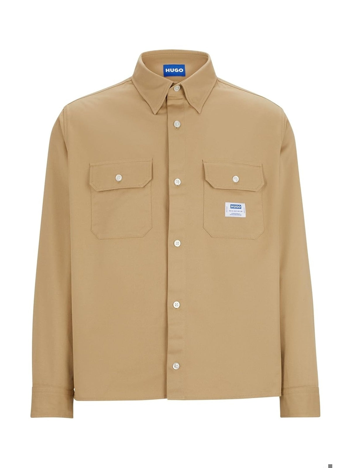 HUGO BOSS Ekynone Camasa cu maneca lunga si buzunare in fata bej barbati